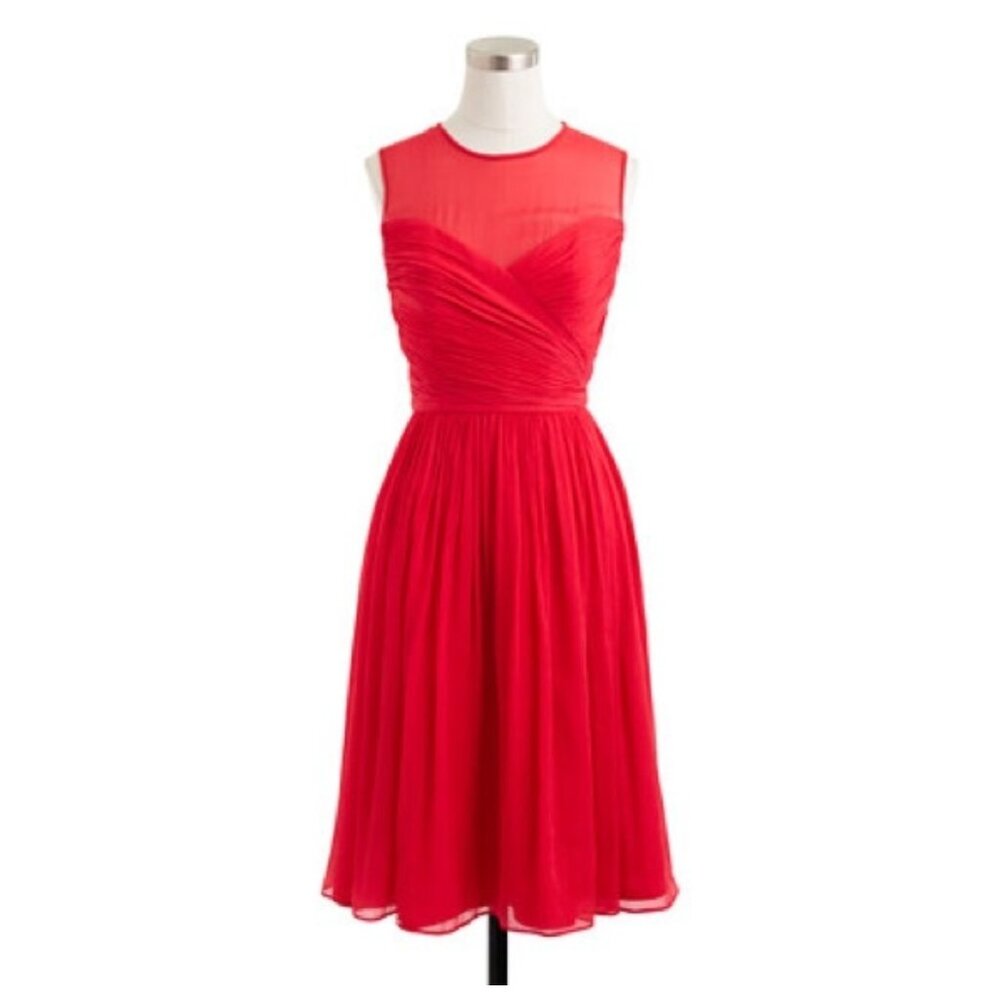 !! J. Crew Silk Chiffon Clara Sleeveless Dress sz 4